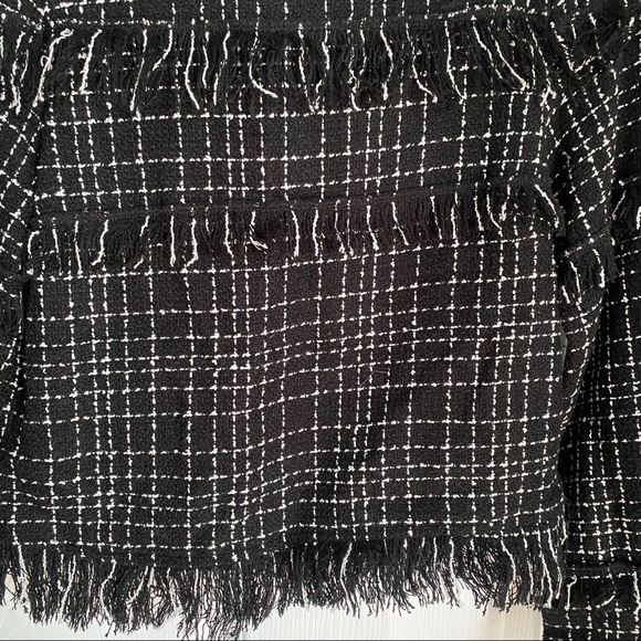 ZARA FRAYED TWEED BLOUSE - Picture 5 of 7